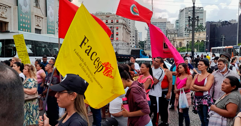 Manifestação do Natal sem Despejo em São Paulo,  realiza atos na porta da Prefeitura e do Ministério Público, com objetivo de pedir atuação destas instituições no cumprimento da ADPF 828 do STF