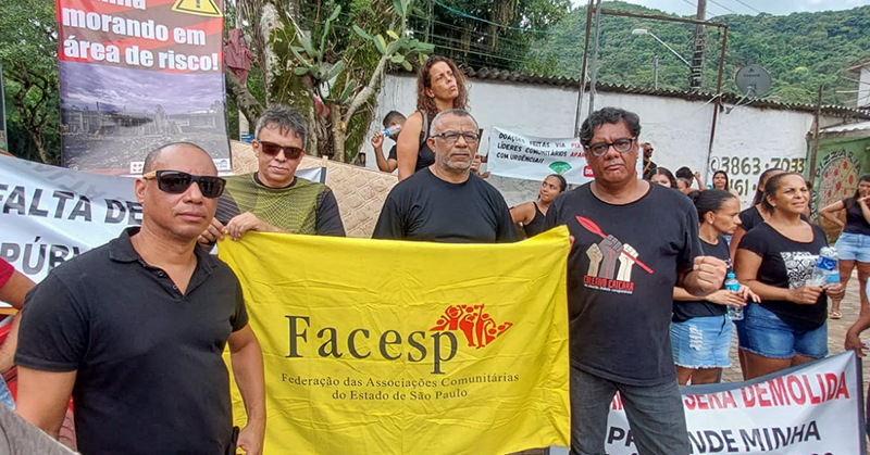 FACESP integra caravana que foi a São Sebastião para se solidarizar e organizar a luta popular após tragédia anunciada